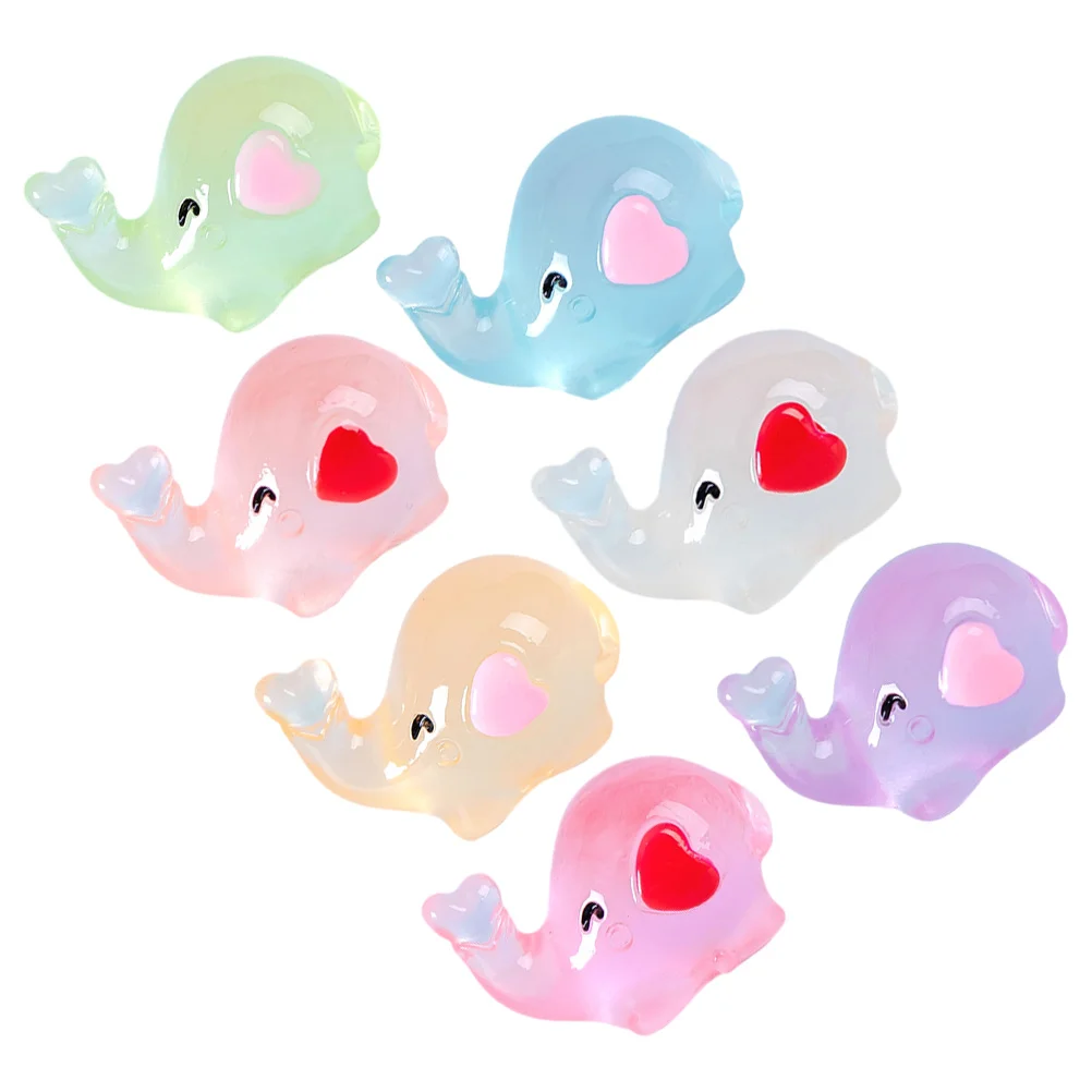 

7 Pcs Glass Animals Miniature Figurines Tiny Elephant Resin Landscape Figure Decor