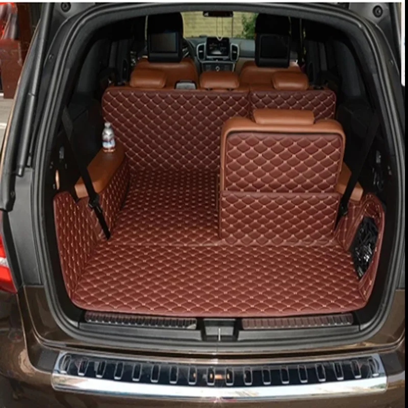 

Customized Full Covered Special Car Trunk Mats for Mercedes Benz GLS 63 AMG 7seats 2017-2016 Boot Carpets Cargo Rugs for GLS63