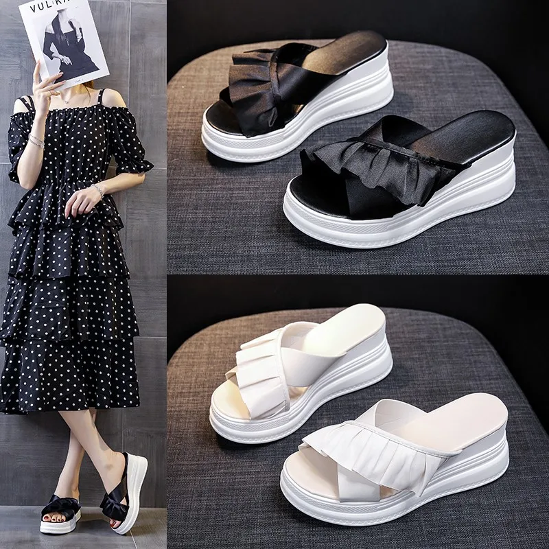 

Women Summer Flip Flops Shoes Female Wedge Platform Sandal Ladies Thick Bottom Casual Slippers Shoe Korean Sandals For Women