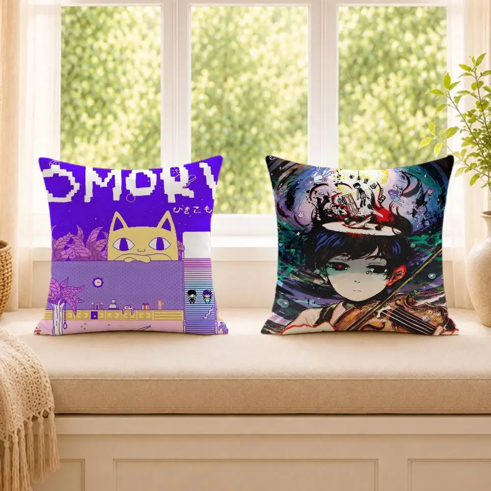 Фото Чехол для подушки O-Omori Video Game Anime, устойчивый к сминанию, из короткого плюша, дышащий, можно стирать в машине №3