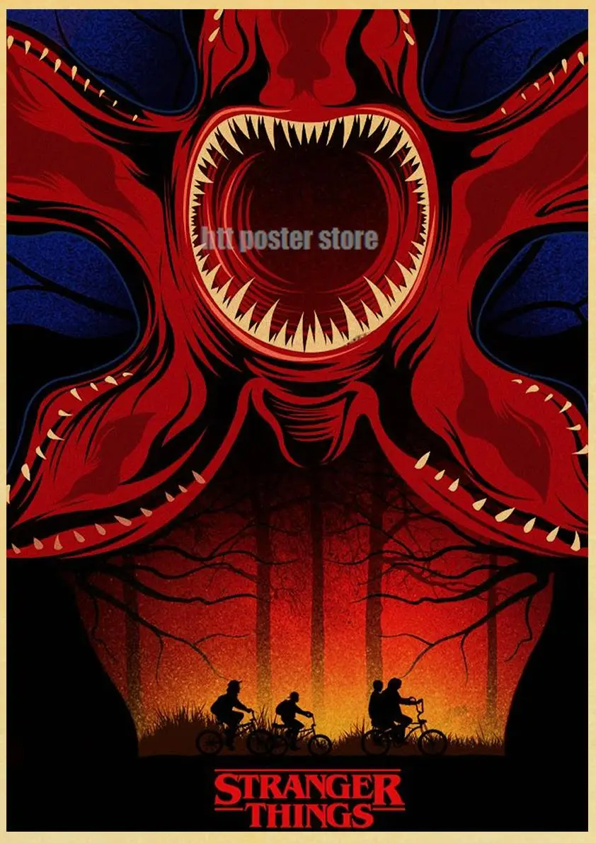 Популярный ретро постер для ТВ-шоу очень странные дела 1 2 3 4 постеры из