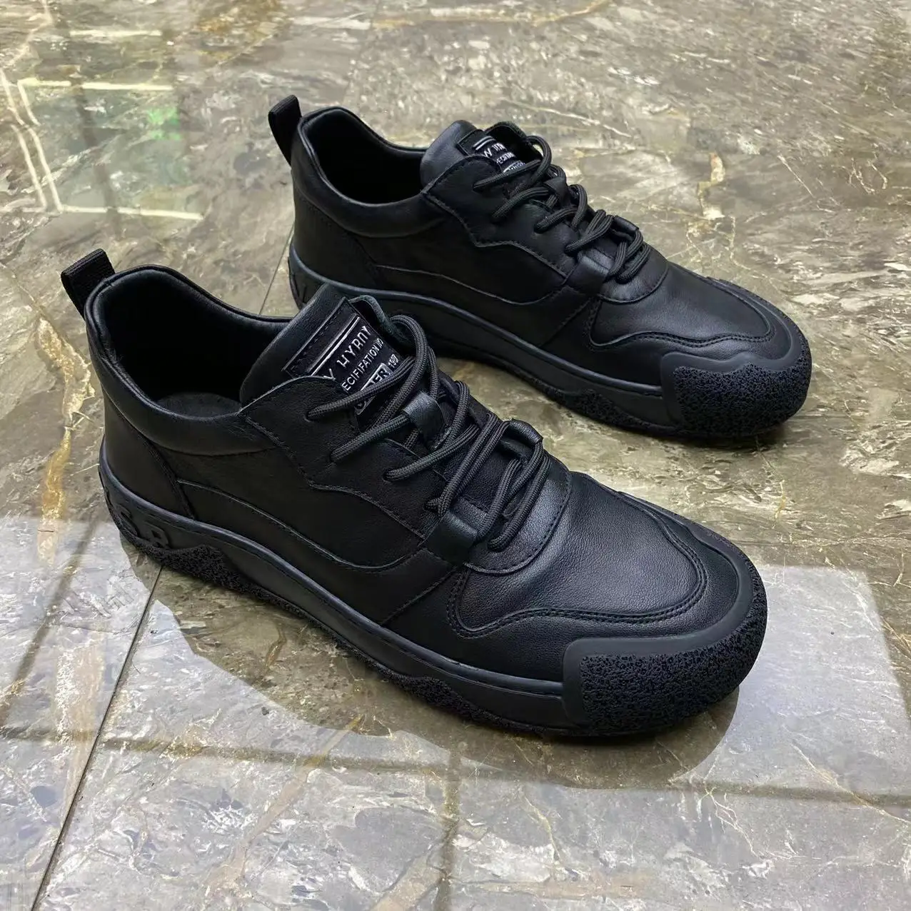 Genuine Leather Men's Shoes Autumn New Full-grain Casual Korean Sle Lace-up Soft Bottom Versatile Trend...