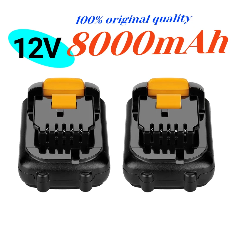 

2022 12V 8.0Ah Max Lithium Ion Battery Replacement for DeWalt DCB120 DCB123 DCB122 DCB127 DCB124 DCB121 Rechargeable Batteries