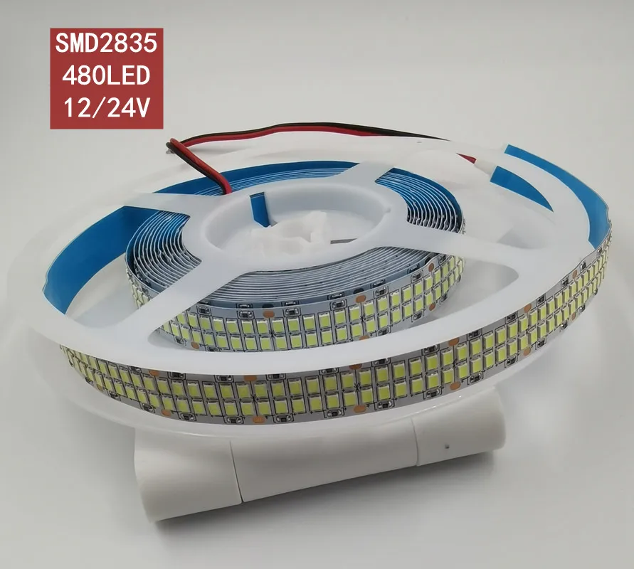 SMD 2835 светильник лента 480LED s/m 12V Гибкая светодиодная лента высокой яркости не Водонепроницаемая Белая теплая белая резина для домашнего декора DC 12V