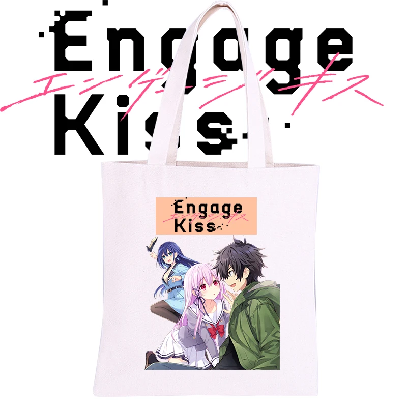 

Engage Kiss Shu Ogata Kisara Woman Girl Canvas Shopping Bag Thick Recycle Bags Handbag Tote Bag Cosplay Costume Accessories Prop
