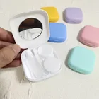 Дорожный мини-набор, Карманный чехол для контактных линз, для женщин и девушек, для макияжа, для учеников, для хранения контактов, держатель для линз, контейнер, зеркало