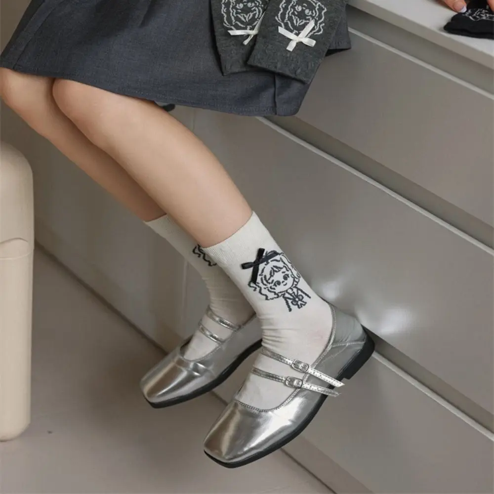 3 пары мягких однотонных хлопковых носков с героями мультфильмов дышащие женские