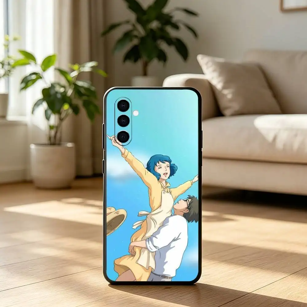 Фото Чехол для телефона с изображением персонажей из мультфильма T-The Wind Rises для Samsung Galaxy A73, A72, A71, A70, A53, A52, A51, мягкий силиконовый черный чехол №3