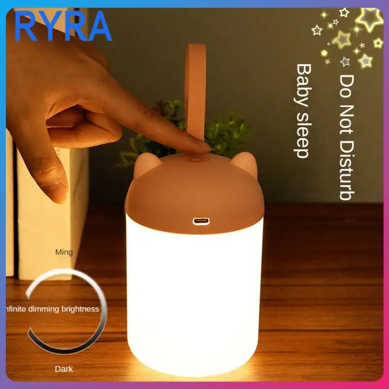 

Portable Led Lamp Table Lamp Cute Gift Silicone Night Light Lighting Tools Handled Bedside Lamp Usb Charging Night Light New 1pc