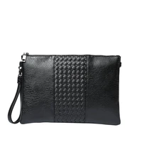2022 new fashion mens clutch bag luxury business clutches male handbags soft knitted pu leather hand bag mens clutch bag purse