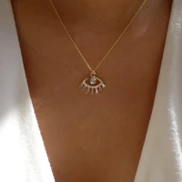 turkey fashion evil eyes zirconia necklace women jewelry high quality link chain evil eye pendant necklace bijoux femme
