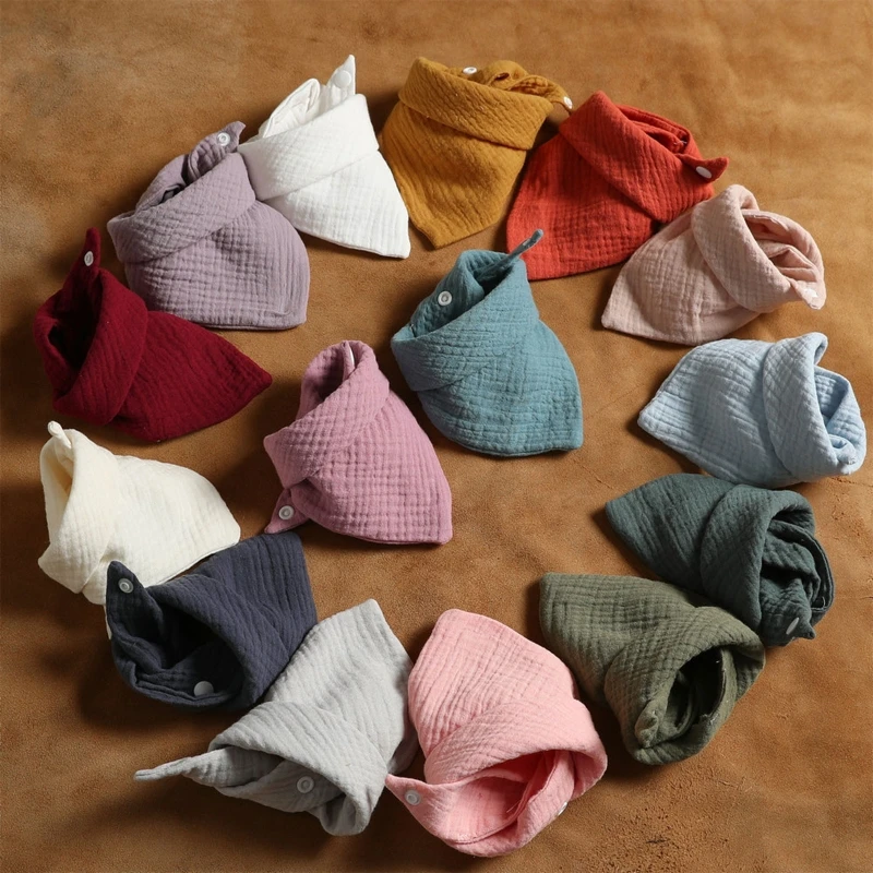 

3 Pcs Baby Feeding Drool Bibs Saliva Towel for TRIANGLE Scarves Bandana Soft Cotton Bibs Adjustable Snap Button Burp Cloth