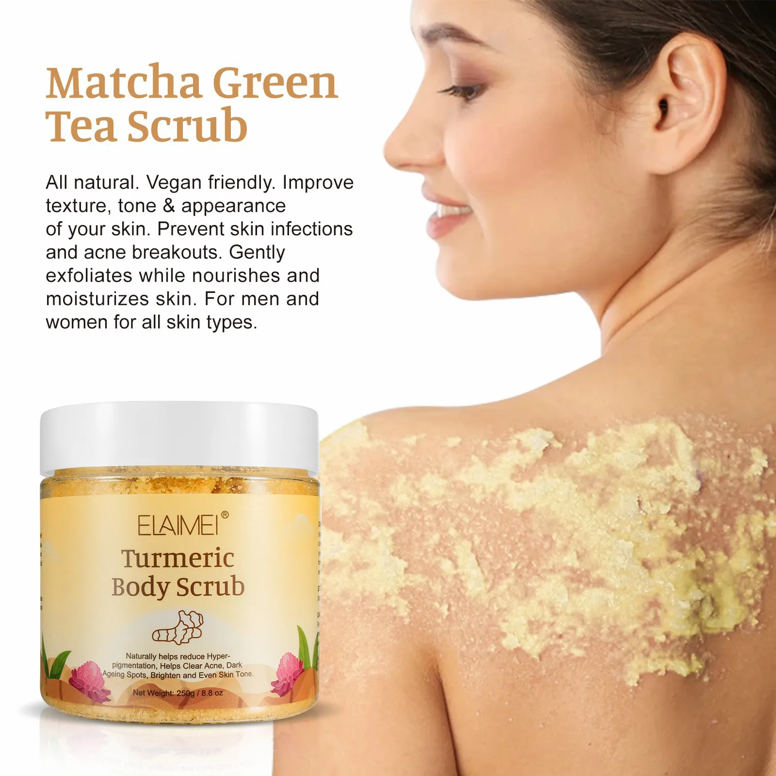 

Body Scrub 250ml Himalayan Turmeric Deep Cleansing Exfoliating Body Care Scrub