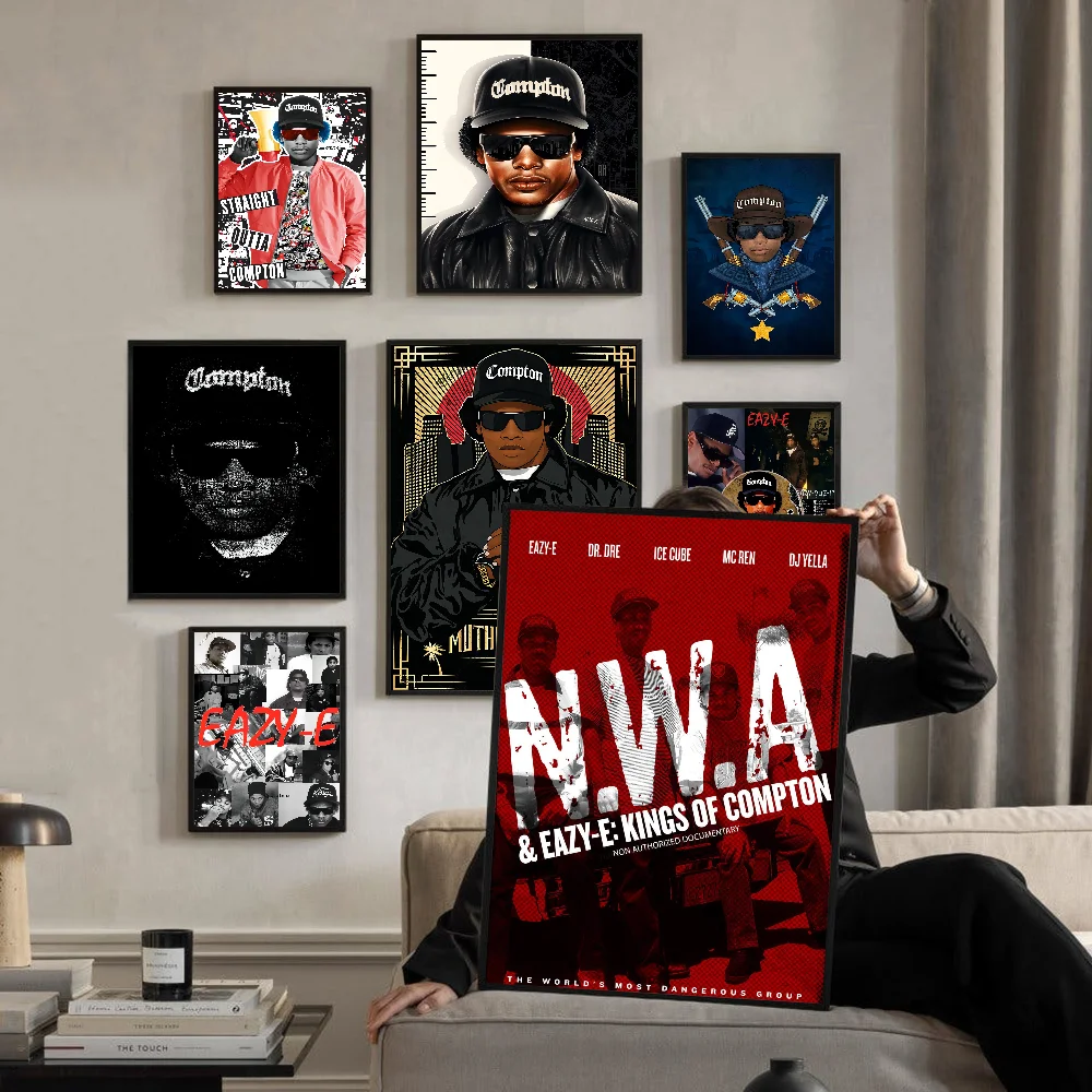 Хип-хоп музыкальные звезды Ice Cube Eazy-E самоклеящийся художественный постер