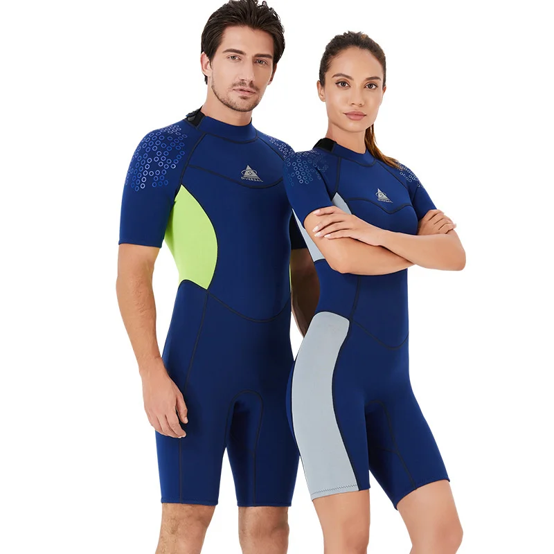 

Mens 3mm neoprene Shorty Wetsuit Back Zip Diving Suits for Diving Suits Swimwear Bodysuit bodyboard kayak sail