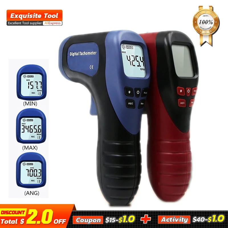 

FGHGF LED Digital Display Speedometer Non-contact Laser Velocity Measurement Auto Tachometer
