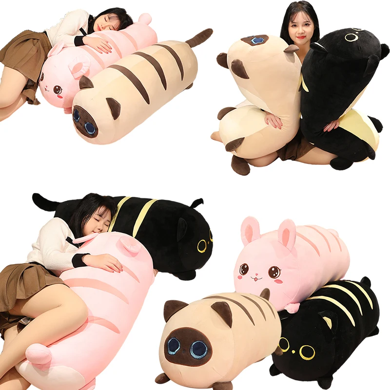 

Lovely Bread Series Animals Soft Long Cat Plush Pillow Stuffed Soft Kids Toys Nap Pillows Home Comfort Cushion Gifts Home Decor