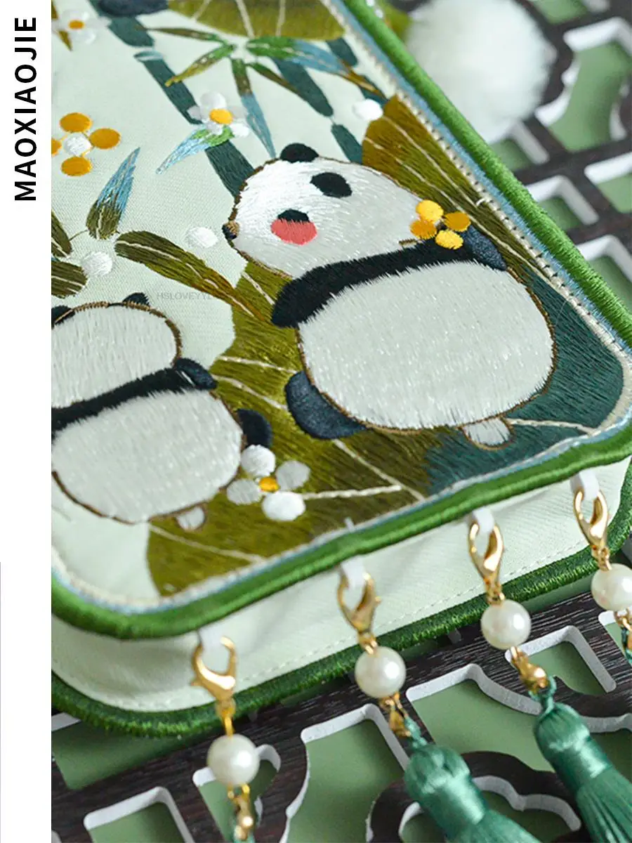 Женская бамбуковая сумка с милой пандой улучшенная традиционная Повседневная