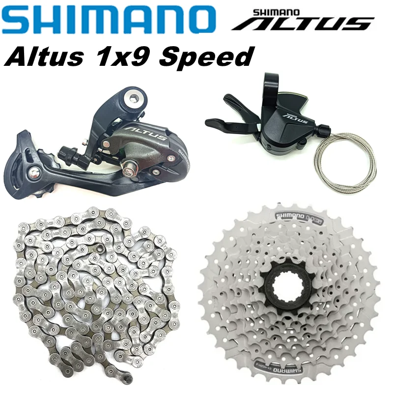 SHIMANO Altus M2000 M370 1x9 Speed Groupset MTB Mountain Bike Shift Lever Rear Dearilleur Cassette Chain 9V SGS 9s freewheel