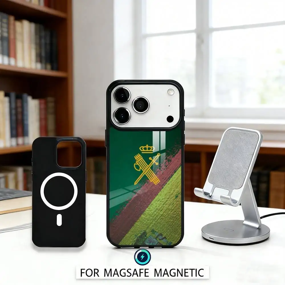 Фото Чехол для телефона S-Spanish G-Guard Civil Emblem с магнитом для iPhone 17, 16, 15, 14, 13, 12 Pro Max, совместимый с беспроводной зарядкой MagSafe №3