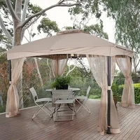 10x12 Outdoor Gazebo for Patios Canopy with Mosquito Netting for Lawn Garden Backyard