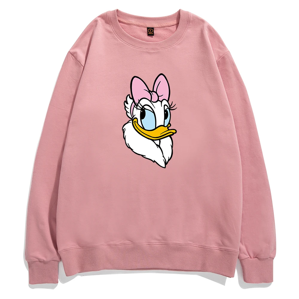 

Disney Fashion Clothes Cute Daisy Duck Cartoon Print Hoodies Casual Cotton Autumn Men Sweatshirt O-Neck Loose Warm Male Tops