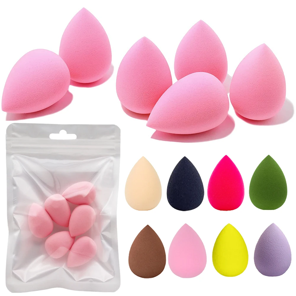 

6pcs Mini Makeup Sponge Blender Cosmetic Foundation Sponges Dry and Wet Powder Concealer Liquid Women Face Make Up Accessories