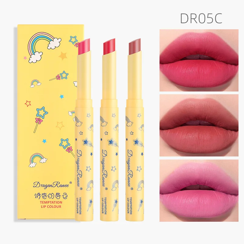 

3pcs/Set Matte Lipsticks Smooth and Non-greasy Waterproof Long Lasting Sexy Velvet Non-stick Cup Nude Moisturizing Lip Gloss