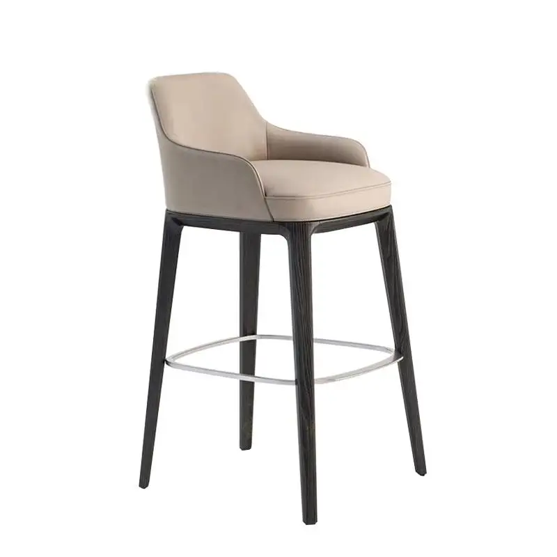 

Minimalist leisure luxury online celebrity high bar stool Modern minimalist chair KTV leather bar chair at the front desk hotel