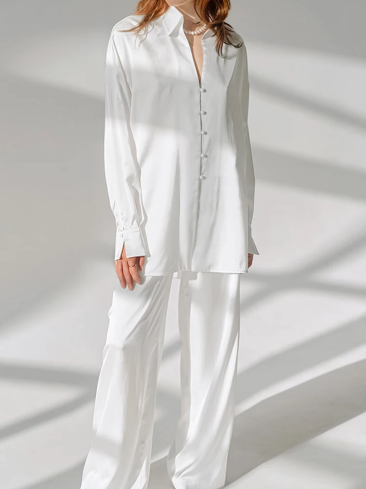 

Linad Свободная Женская домашняя одежда, комплект из 2 предметов, белая пижама с длинным рукавом, женские повседневные брюки, костюмы, весна 2023