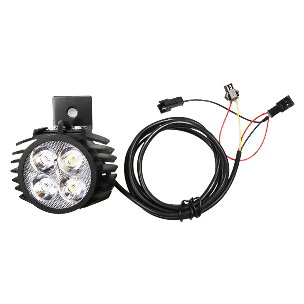 

E-Bike Front Light 12-80V 2 In 1 Big Light Black Electric Scooter Headlight Part Accessories Replacement 3 Lines