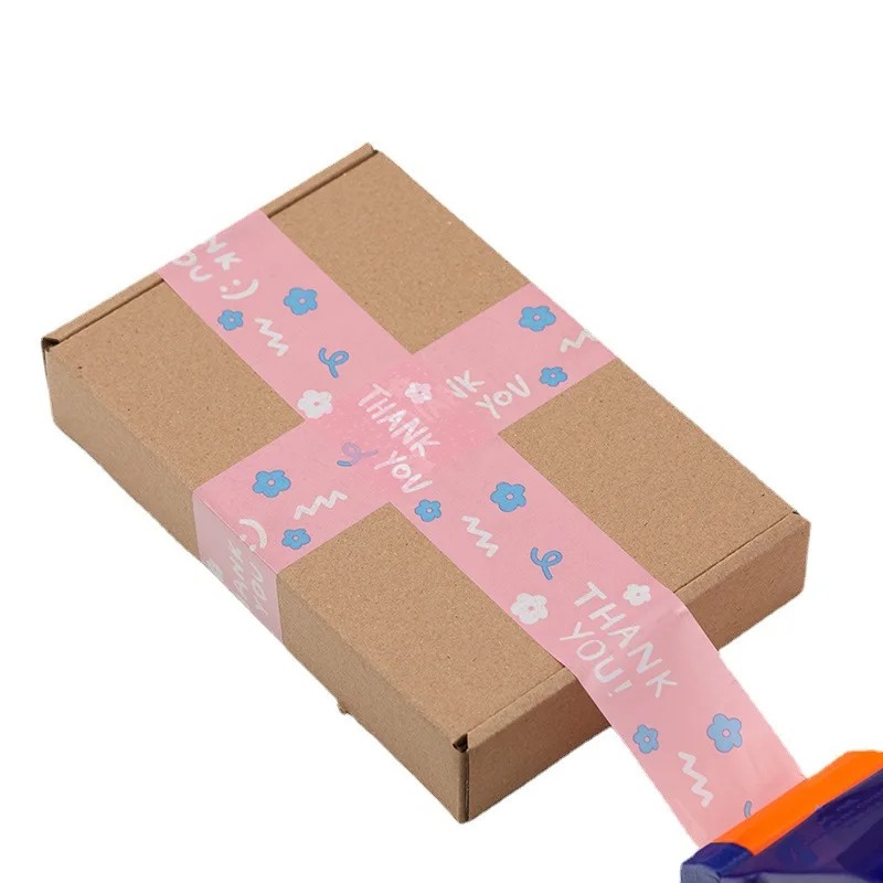 

Business Express Pink Packing You Small Seal Transparent For Shipping Adhesive Color Thank Packaging Gift Box Tape Supplies