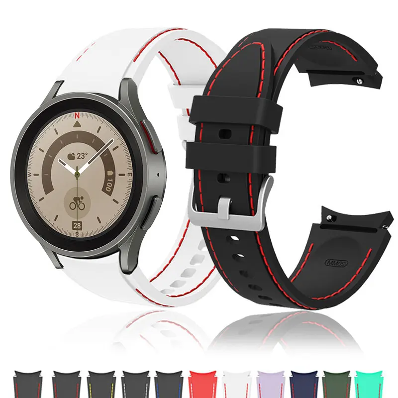 Silicone Watchband For Samsung Watch 4 5 Strap 40mm 44mm Watch 4 Classic 42mm 46mm Bracelet For Galaxy Watch 5 Pro 45mm Band