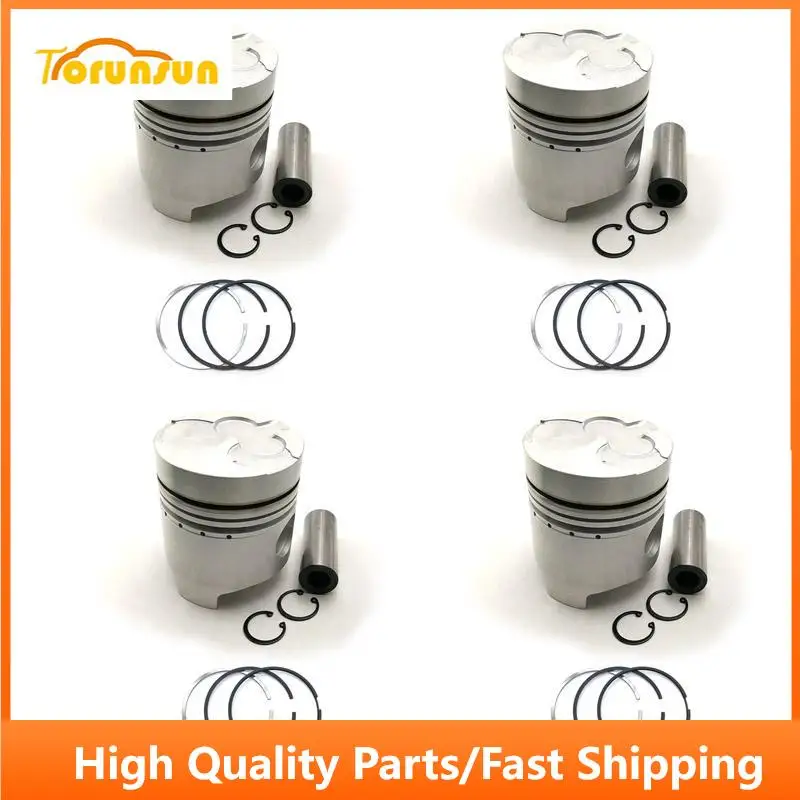 New 4 Sets STD Piston Kit With Ring 5-12111-055-1 Fit For Isuzu 4BA1 Engine 98MM