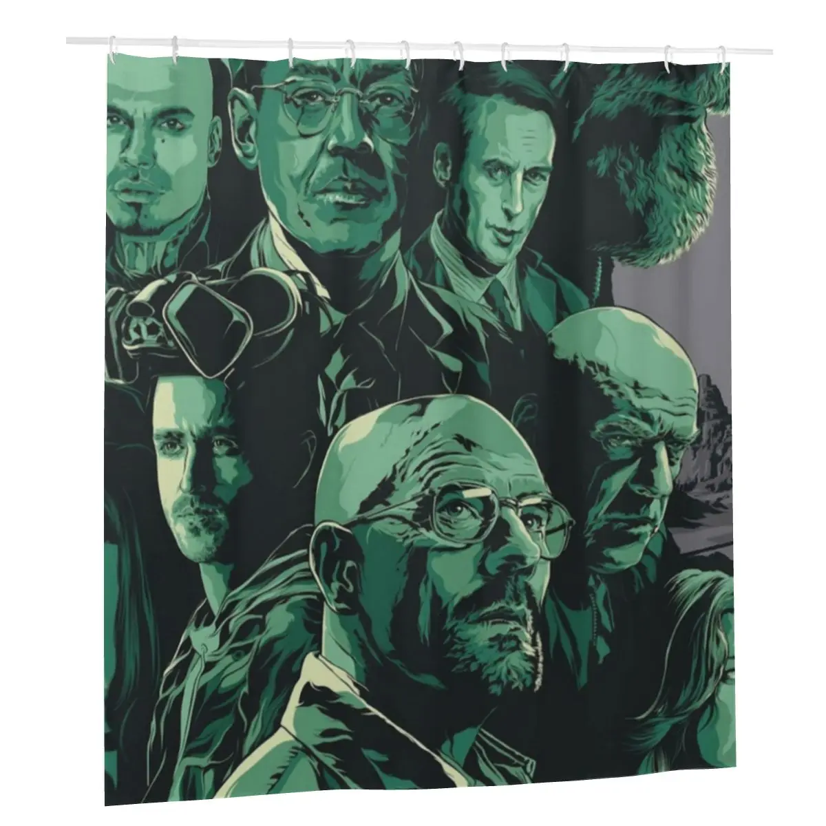 

Breaking Bad Walter White Shower Curtain Bath Curtains Jesse Pinkman Hank Mike Skyler Blackout Screen Door Curtains for Bathroom