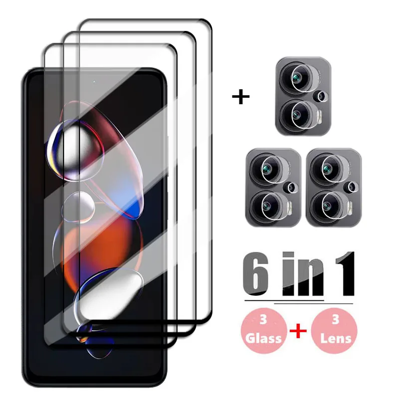 6in1 Glass For Redmi Note 12T Pro Tempered Glass Redmi Note 12T Pro Screen Protector HD Protective Phone Film Redmi Note 12T Pro