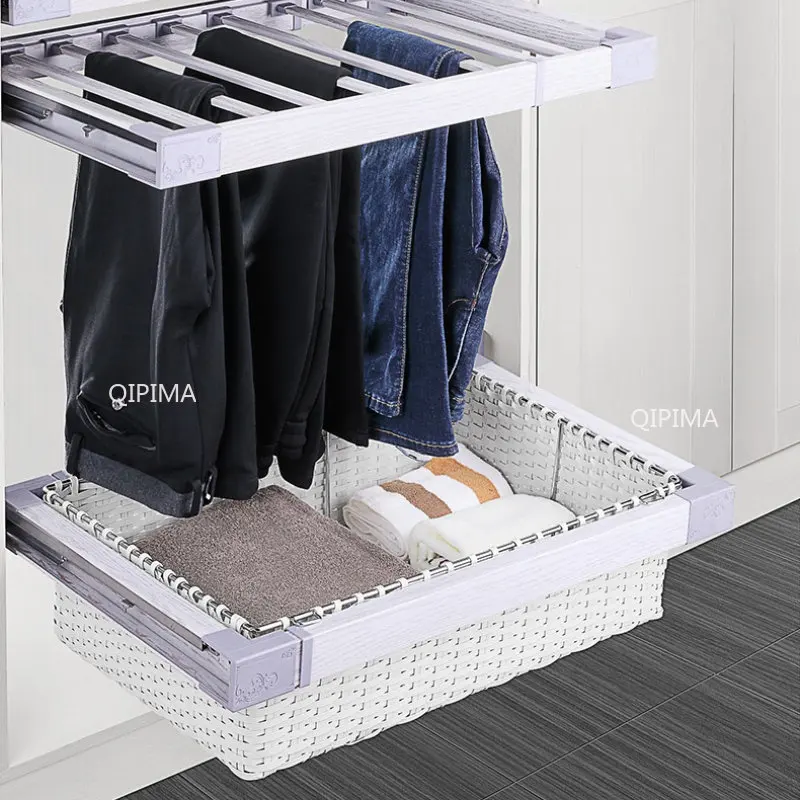 

Basket Drawer Style Storage Artifact Slide Rail Duobao Grid Metal Jewelry Box Modern Simplicity Cloakroom Wardrobe