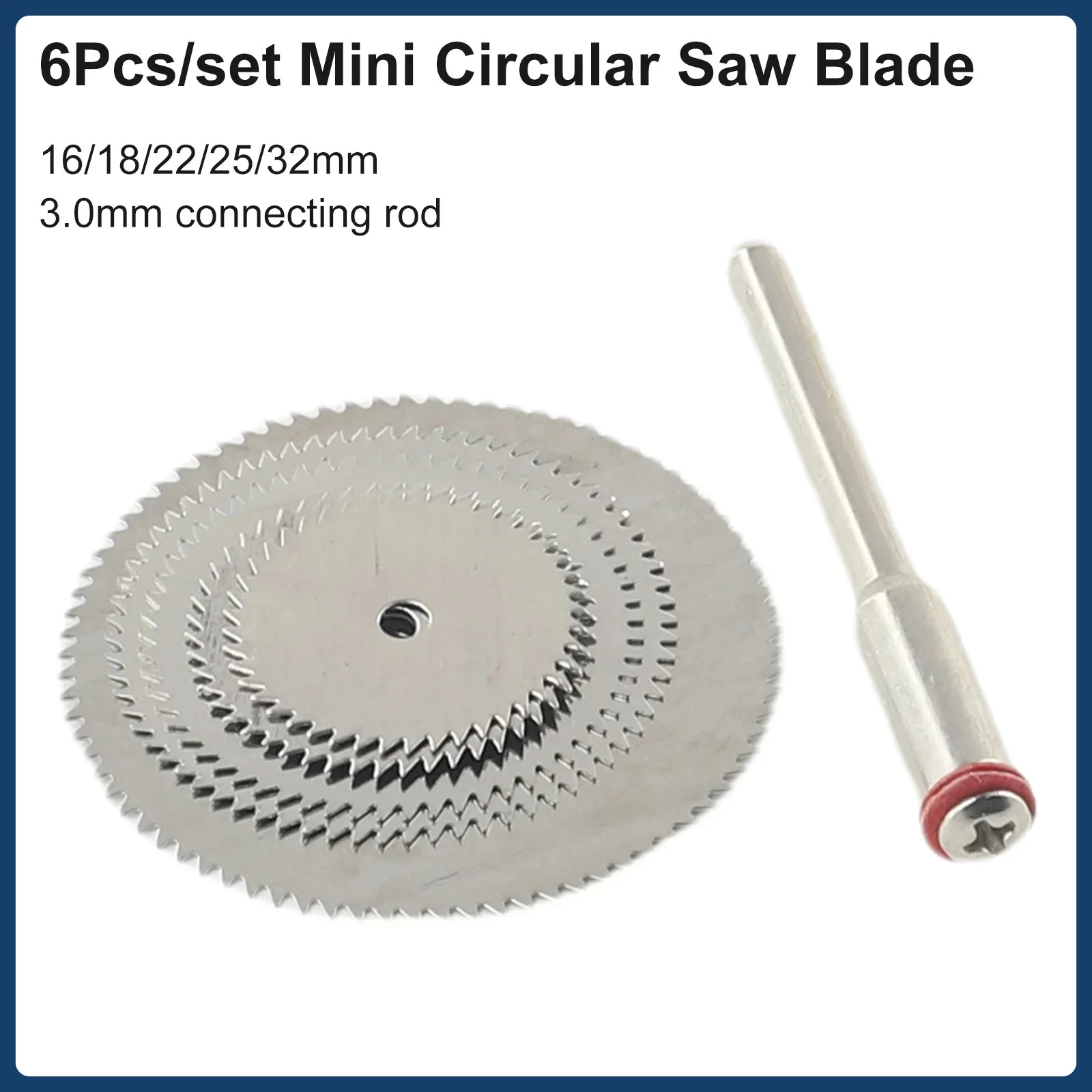 

5 шт. пильное полотно с набором оправок 3 мм, режущий диск из нержавеющей стали, режущий диск для вращающихся электроинструментов, пильные полотна 16/18/22/25/32 мм