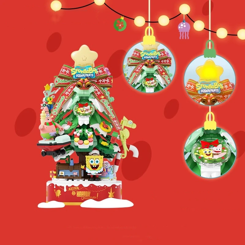 SEMBO Губка Боб строительные блоки Рождественский подарок Рождественская елка