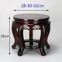 H28 Red Round Home Decoration Display Stand Chinese Display Stands Fish Bowl Stand Vase Stand Accessories Decor Plant Support