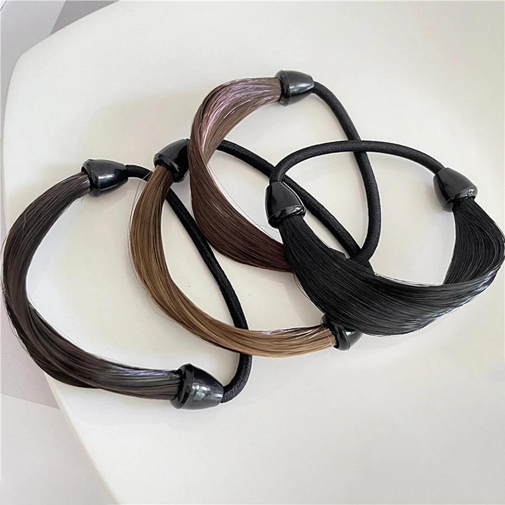 

Fashion wig Braided Hair Band For Women Pigtail Type Rubber Bands Korean Style Hair Ring For Girl Hair Extension Ponytail Holder
