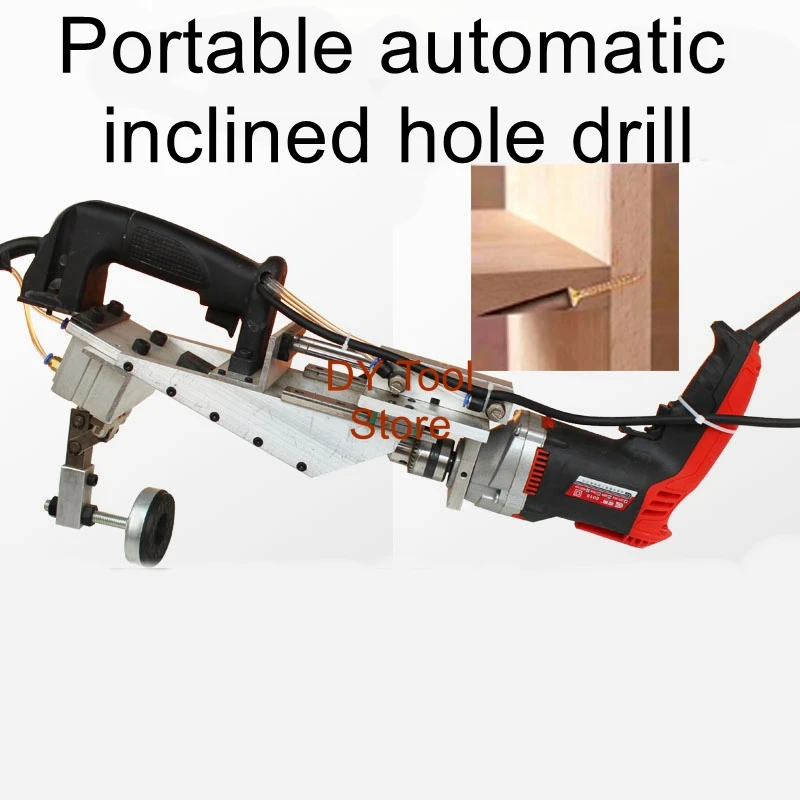 Portable electric-pneumatic woodworking inclined hole drill steam driven inclined hole locator drill enlarge