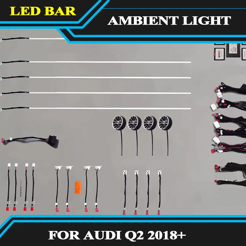 

Светодиодный светильник для Audi Q2 2018 + MMI, управление интерьером, освесветильник для двери, светильник гинальный