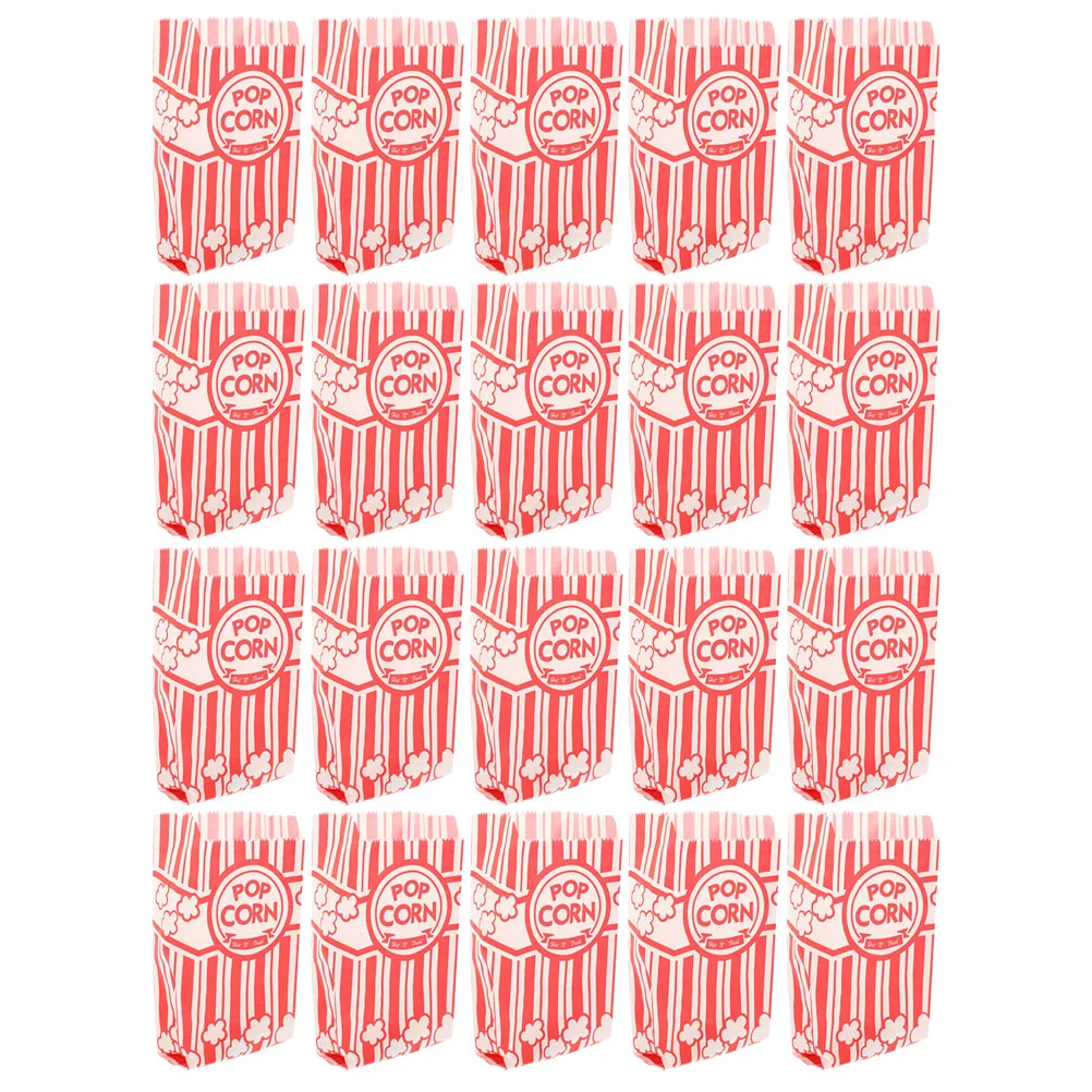 

20 Pcs Food Containers Popcorn Packaging Bag Movie Night Snack Trays Bags Bulk Paper
