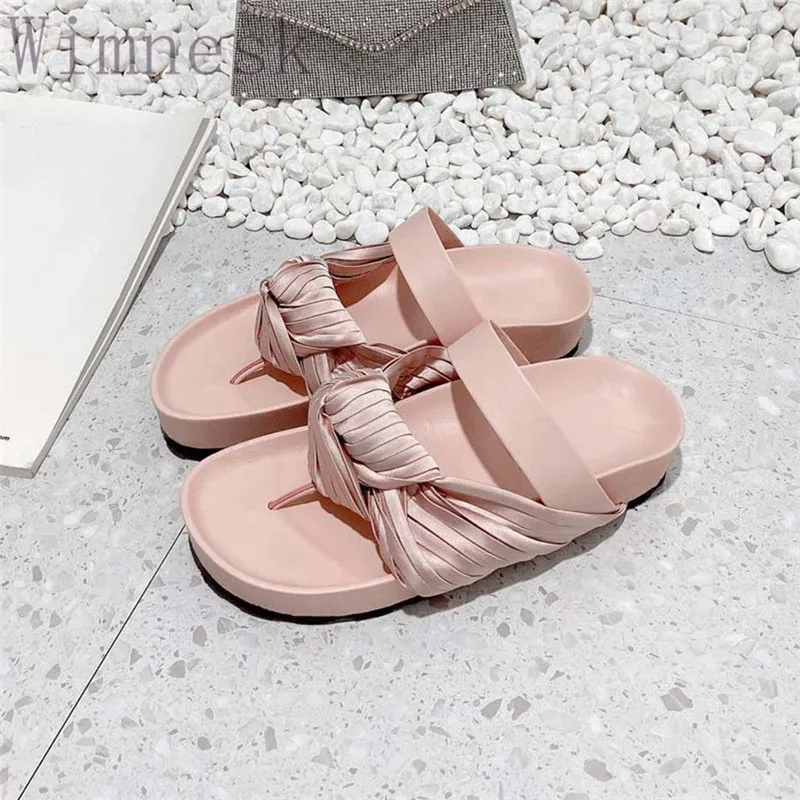 

Шлепанцы женские с круглым носком, повседневные пляжные тапки, плоская подошва, с декоративным переплетением, модная Уличная обувь, лето 2023