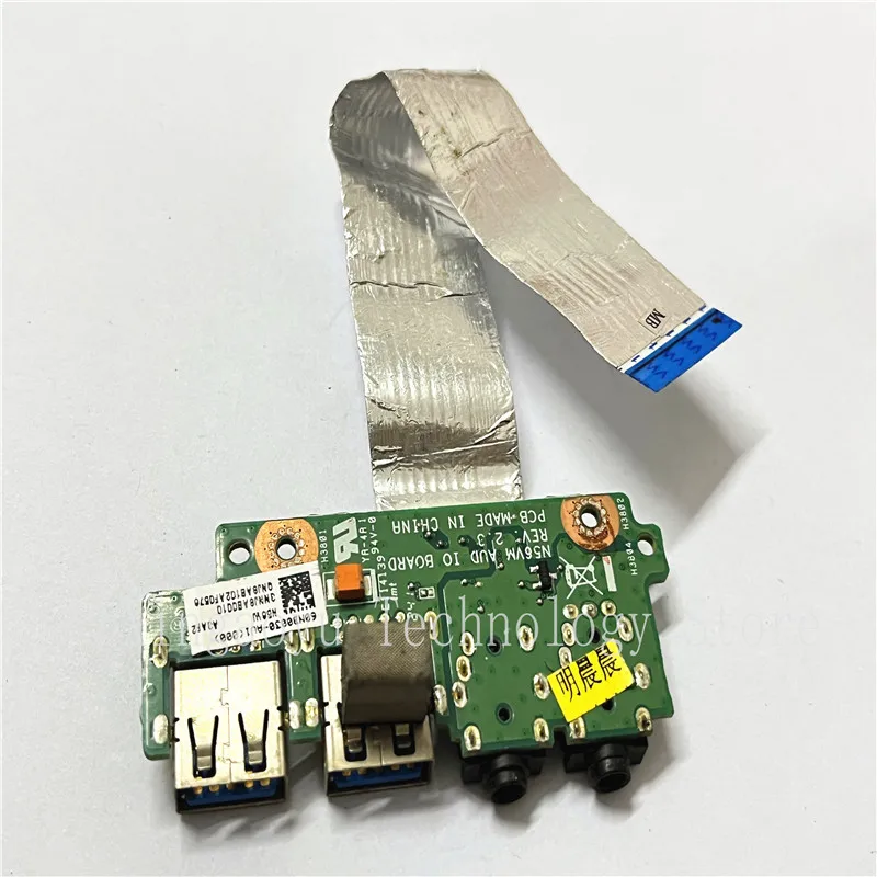 Оригинальная USB-плата для Asus N56 N56V N56VZ N56VM с кабелем наушников аудиоплата 100%
