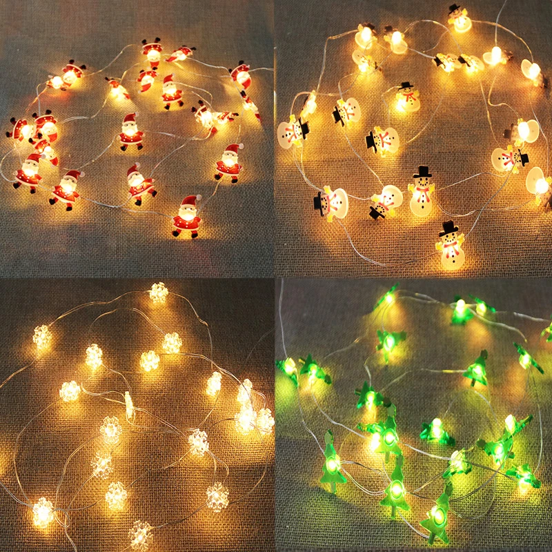 

2M Snowflake Santa Claus LED Garland String Lights Merry Christmas Decoration for Home Xmas Tree Ornament Navidad Natal New Year