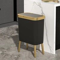 15l gold trash can kitchen trash can with lid household living room kitchen pressing type trash can