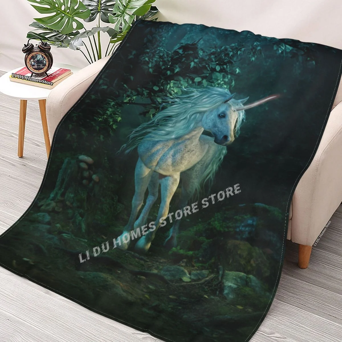 

A Mythical Unicorn Throw Blanket flannel Collage Blanket Bedding soft Cover Bedspreads Blankets