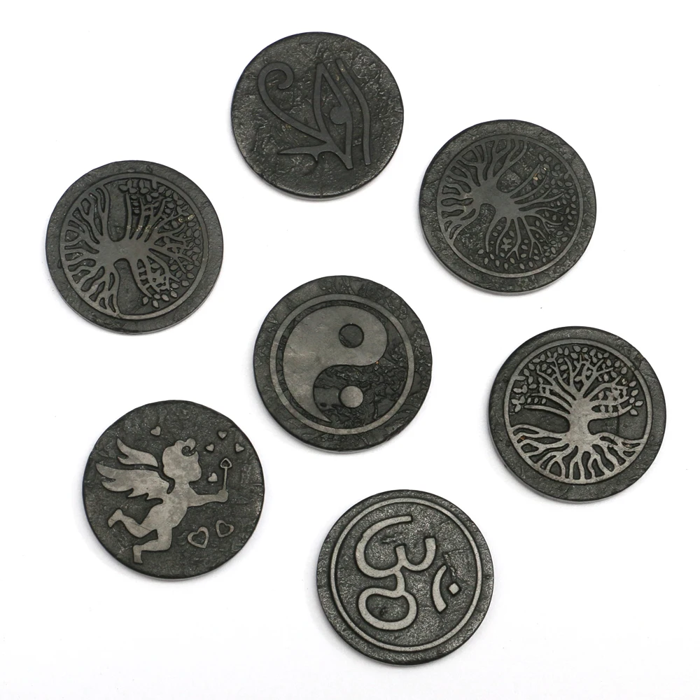 Минерали 30 мм натуральный драгоценный камень ЭЛИТНЫЙ ШУНГИТ мобильный телефон наклейка пластины статуя необработанный черный исцеляющий камень для анти ЭМС радиации